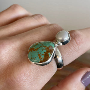 Turquoise Pearl Ring - 20% OFF