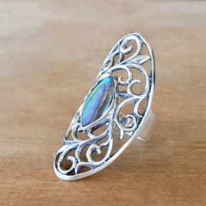 Abalone and Silver Ring (size 7) - 40% OFF