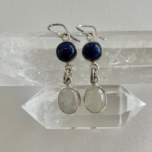 Lapis Lazuli Moonstone Earrings
