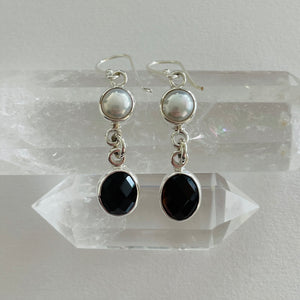Onyx Pearl Earrings