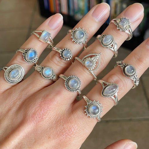 Moonstone Silver Rings - 30% OFF