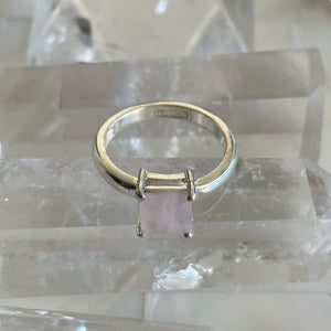 Rose Quartz Silver Ring (size 7) - 40% OFF