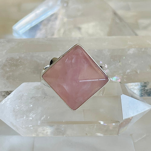 Rose Quartz Pyramid Ring