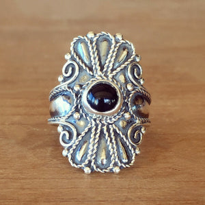Wild Flower Onyx Ring (size 7.25) - 40% OFF