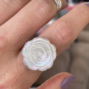Mother of Pearl Rose Ring