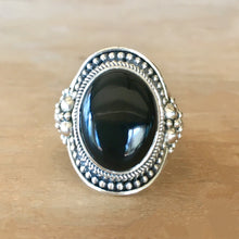 Onyx and Silver Ring (8.75) - 40% OFF