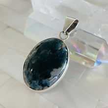 Moss Agate and Silver Pendant